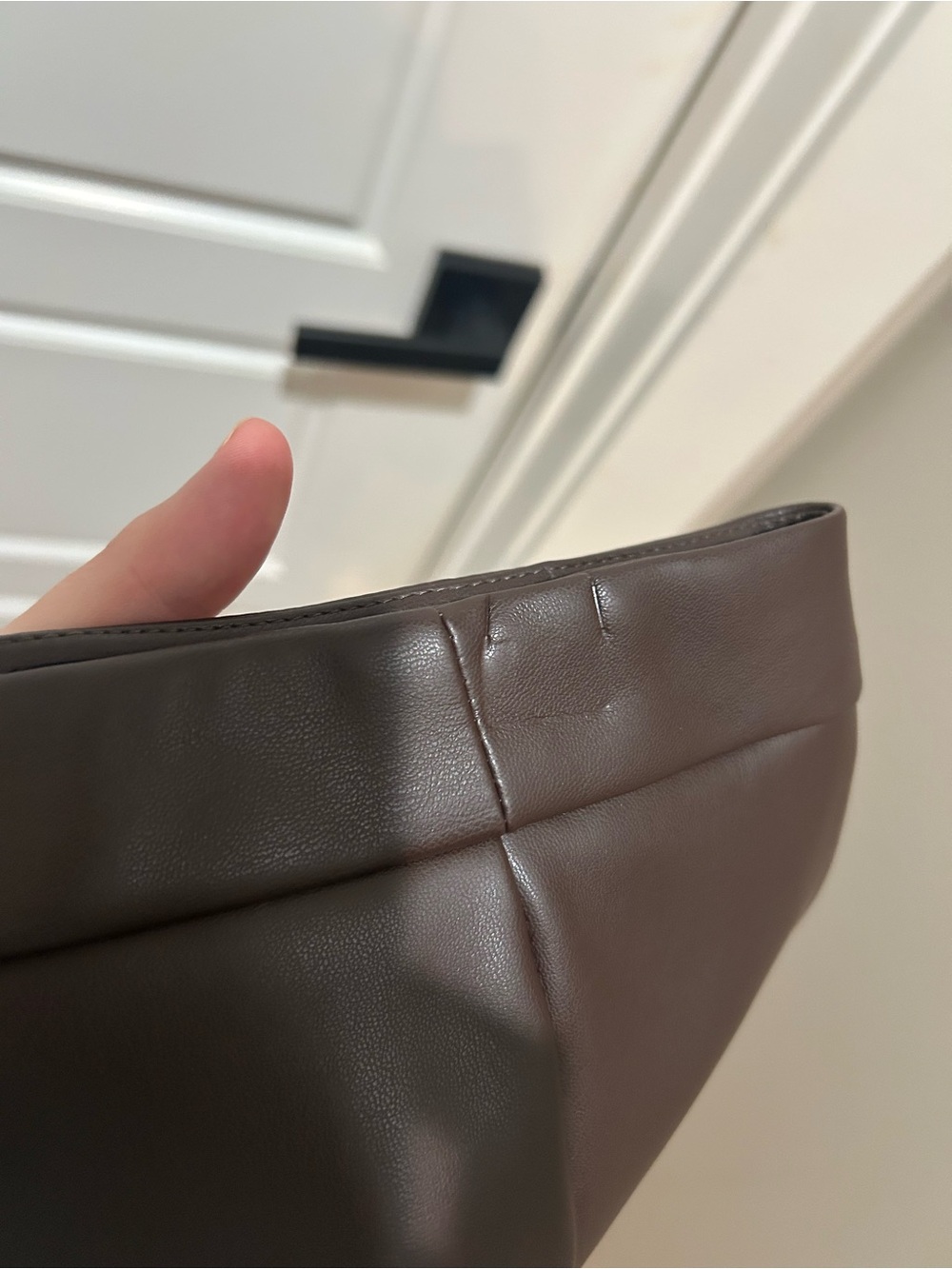Banana Republic Dark Brown Faux Leather Mini Skirt - Picture 5 of 7